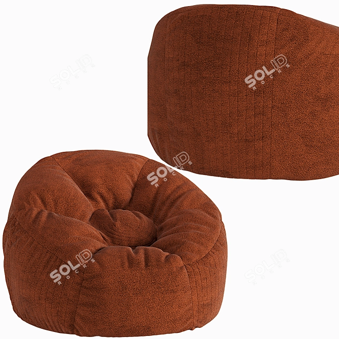 Lounge in Comfort with the Horizonal Bean Bag Chair 3D model image 3