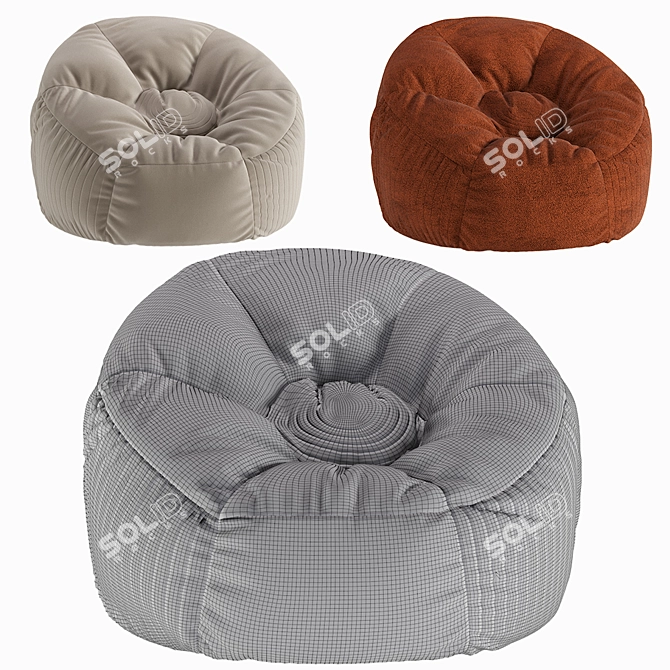 Lounge in Comfort with the Horizonal Bean Bag Chair 3D model image 7