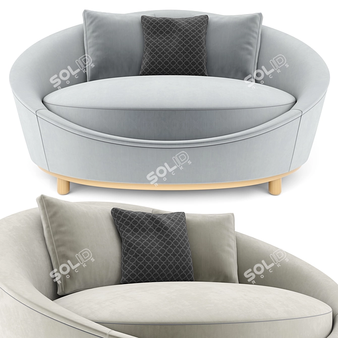 Elegant Mnoxet Design Armchair 3D model image 1