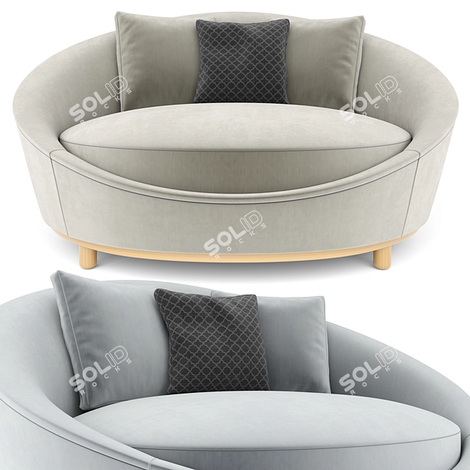 Elegant Mnoxet Design Armchair 3D model image 2