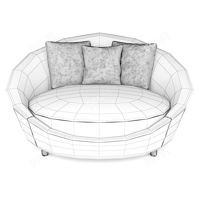 Elegant Mnoxet Design Armchair 3D model image 6