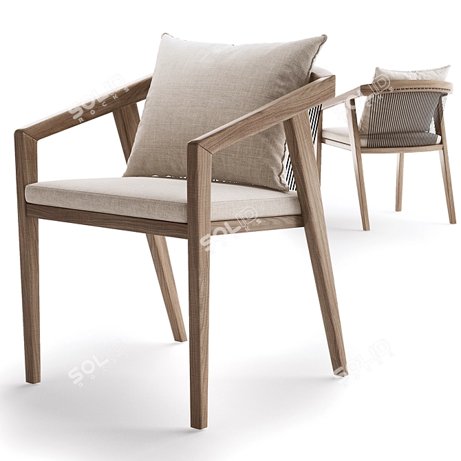 Elegant Cardrona Dining Chair 3D model image 1