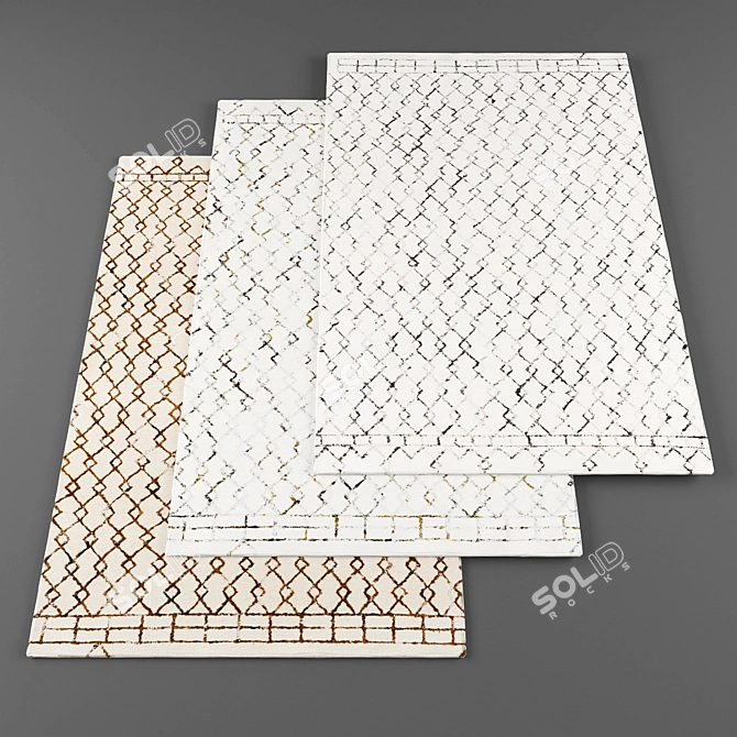 High-Res Random Rugs Set 3D model image 1