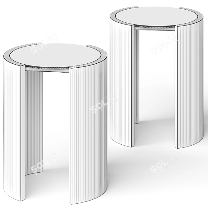 Sleek Jeremy Side Tables 3D model image 2