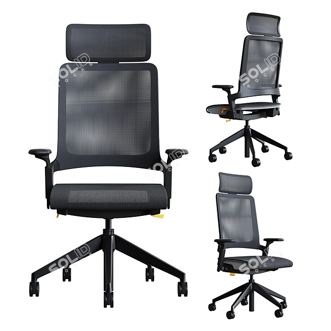 Kirn Office Chair - Adjustable Height, Stylish Design 3D model image 4