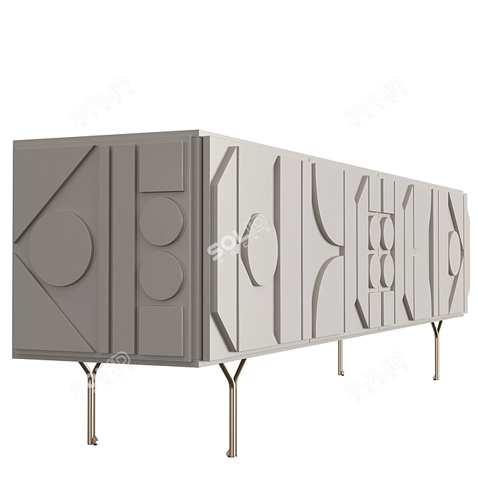 Modern Glam Pictograph Media Console 3D model image 4