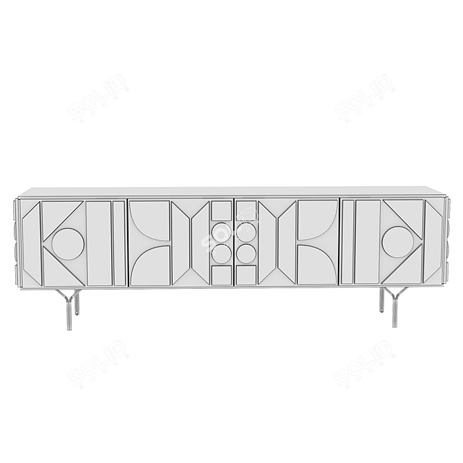 Modern Glam Pictograph Media Console 3D model image 5