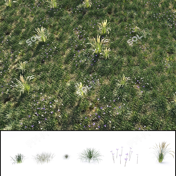 Lush Green Grass Pack: Effortlessly Create Stunning Landscapes 3D model image 6