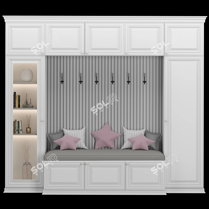 Minimalist White Wardrobe 03 3D model image 1