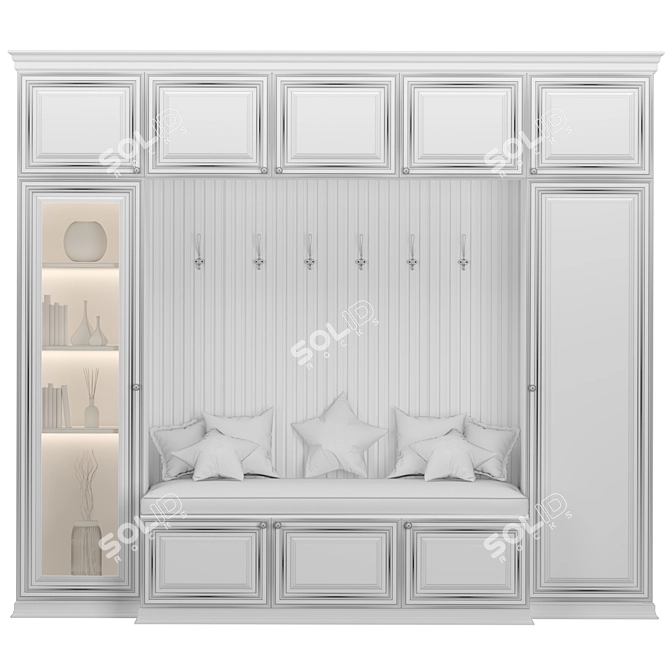 Minimalist White Wardrobe 03 3D model image 3