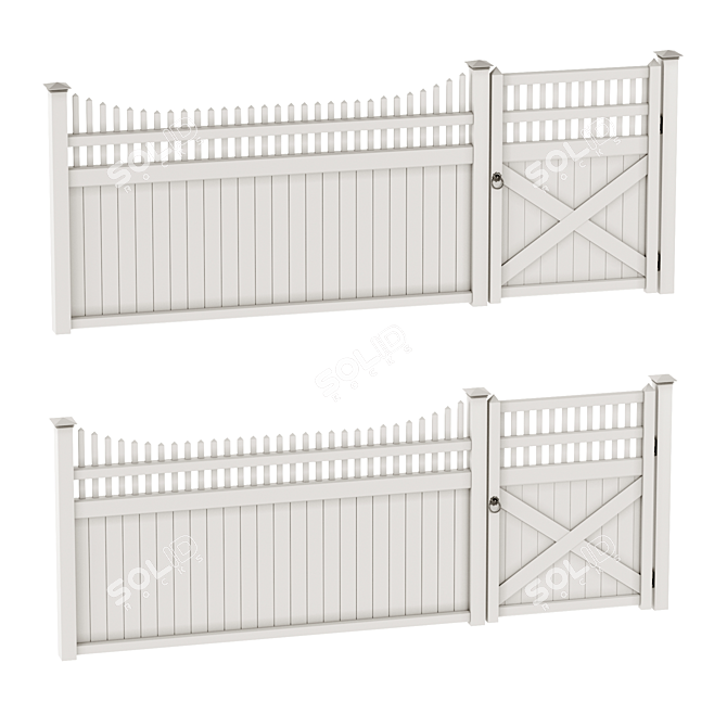 Versatile PVC Fence Solution 3D model image 1