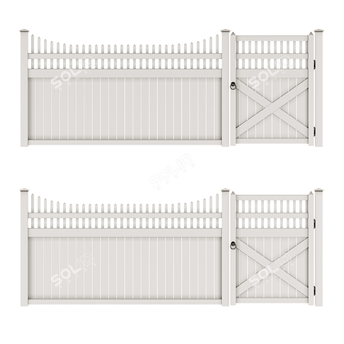 Versatile PVC Fence Solution 3D model image 3