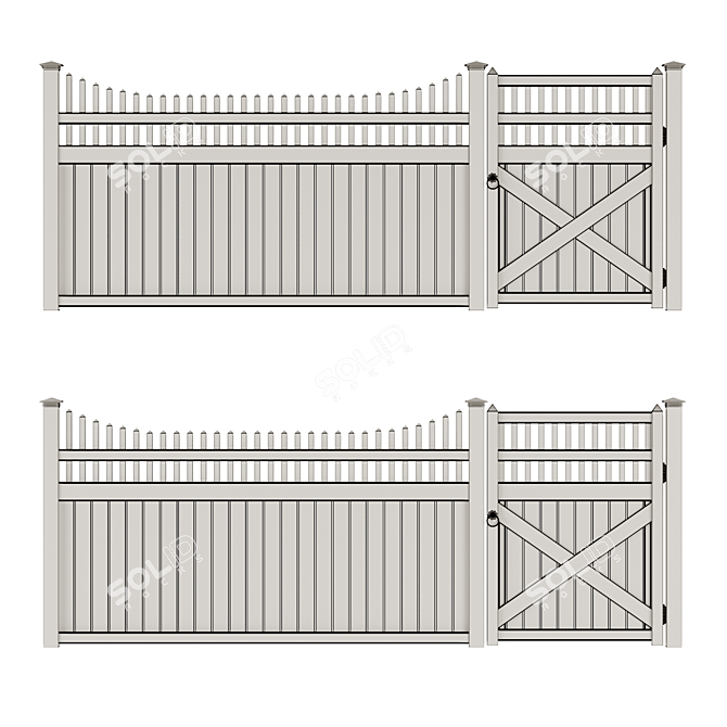 Versatile PVC Fence Solution 3D model image 4