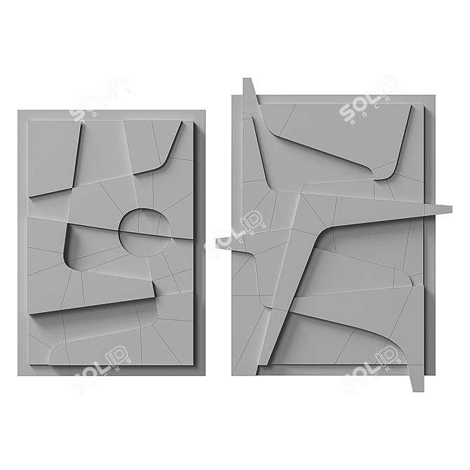 Minimalist Relief Plateau Set 3D model image 4