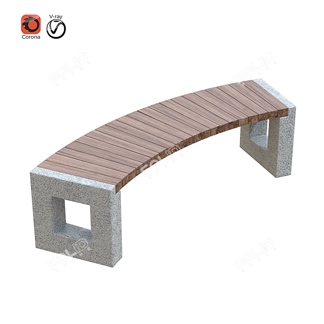 Arena Park Bench Set 3D model image 2