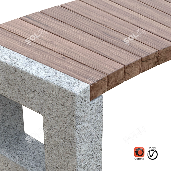 Arena Park Bench Set 3D model image 3