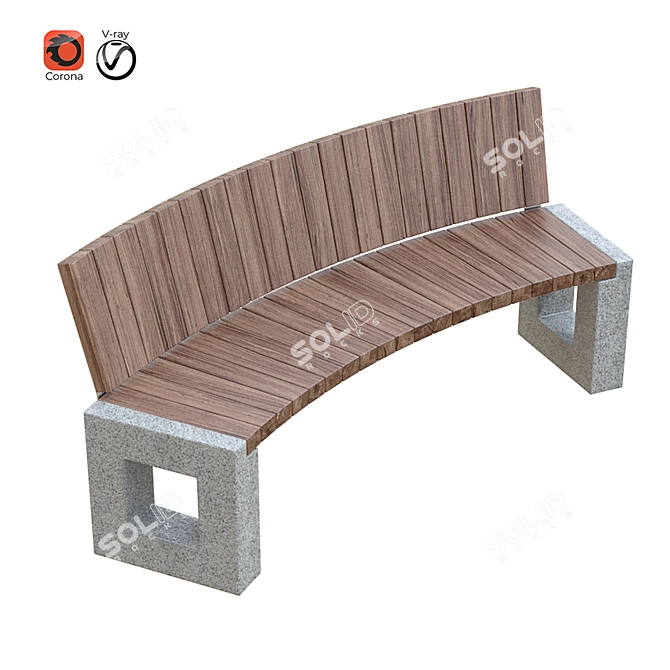 Arena Park Bench Set 3D model image 4