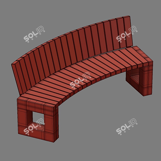 Arena Park Bench Set 3D model image 5