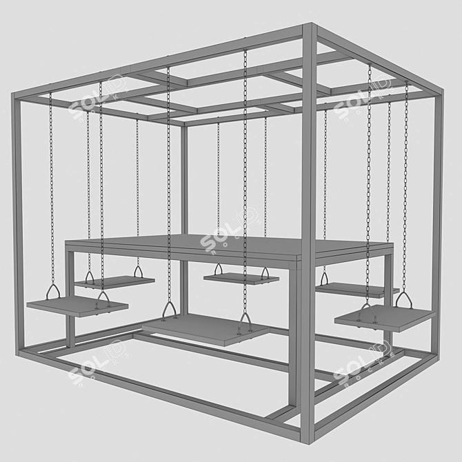 Outdoor Deluxe Table and Chair Set 3D model image 5