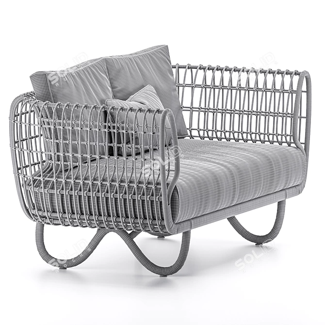 Austen Rattan Sofa: Outdoor Elegance 3D model image 2