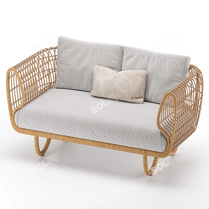 Austen Rattan Sofa: Outdoor Elegance 3D model image 3