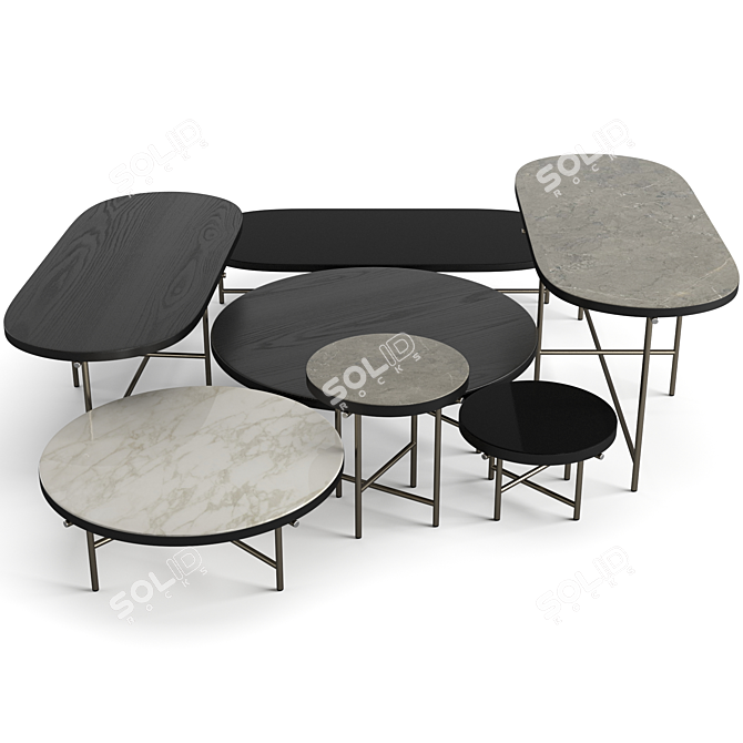 Minotti Torii Coffee Tables - Elegant and Versatile 3D model image 1