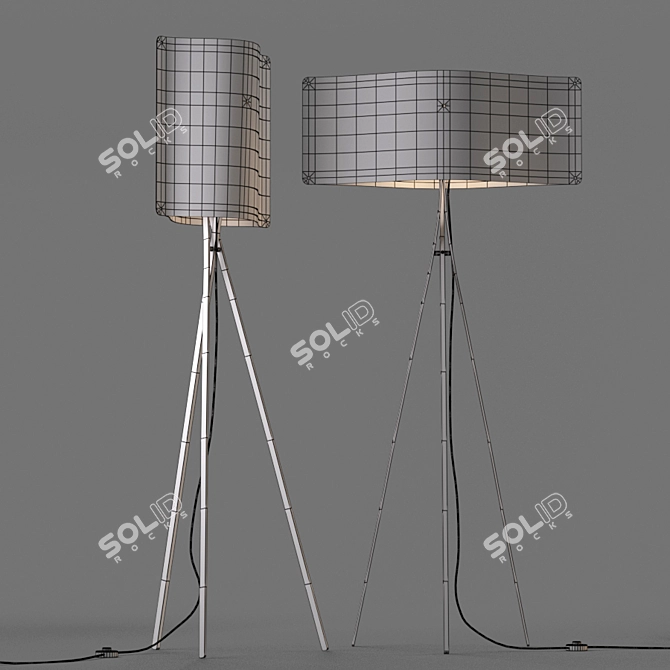 Scandinavian Elegance: Finom Wood Floor Lamps 3D model image 3