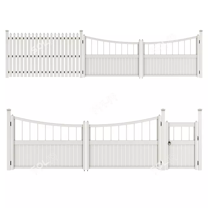 Versatile PVC Fence for Your Outdoor Spaces 3D model image 1