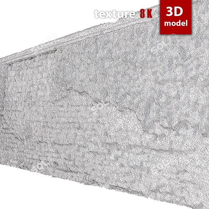 Detailed Stone Wall Model 3D model image 6