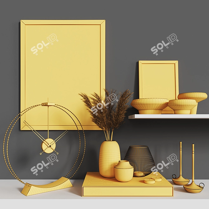 13-Piece Decorative Set: Vases, Candlesticks, and More! 3D model image 4