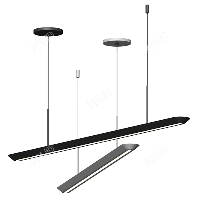 Sleek V-shaped Glide Pendant 3D model image 1