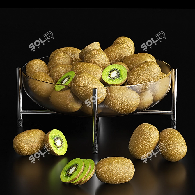 Modern Fruits Dish: Enhanced 3D Model 3D model image 2