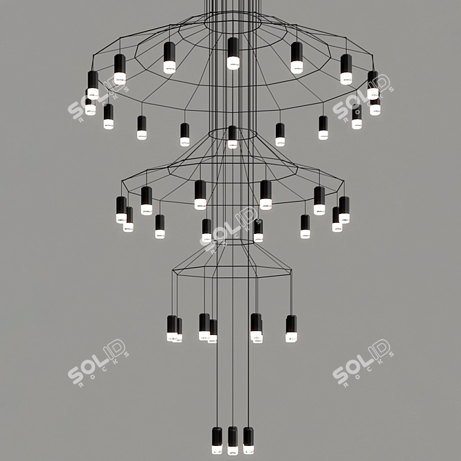 Ethereal Wireflow Pendant Lamp 3D model image 4
