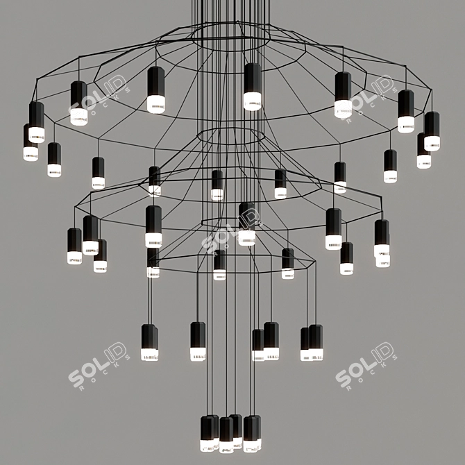 Ethereal Wireflow Pendant Lamp 3D model image 5