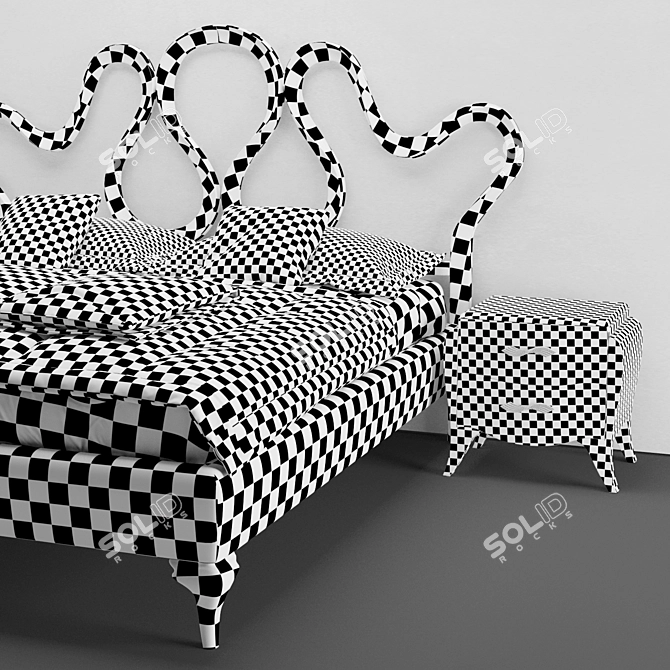 Sleek Modern Bed 3D Model 3D model image 5