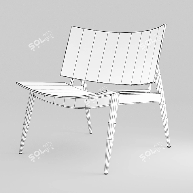 Contemporary Dama-T Loungechair by Zanat 3D model image 5