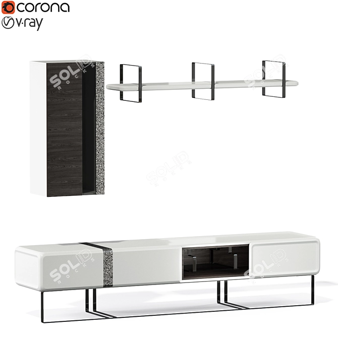 Sleek Still Screen TV 3D model image 1