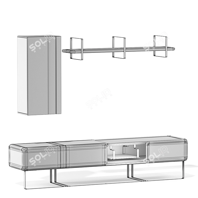 Sleek Still Screen TV 3D model image 2