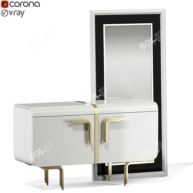 Elegant Aston Dressing Table 3D model image 1