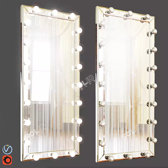 Reflective Elegance: 2016 Mirror 3D model image 1