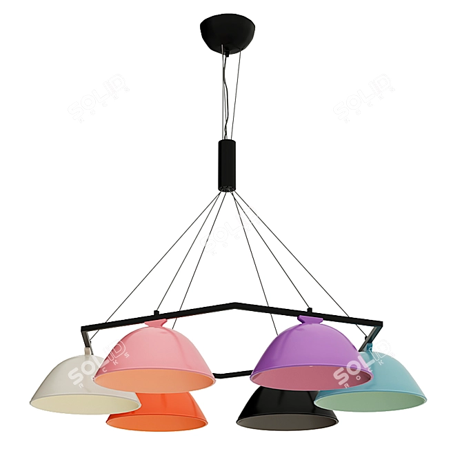 Escada Masda 384/6S E27 Multicolor Pendant Light 3D model image 1