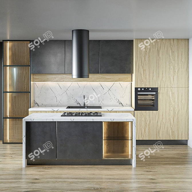 Vray and Corona Kitchen Set 3D model image 1