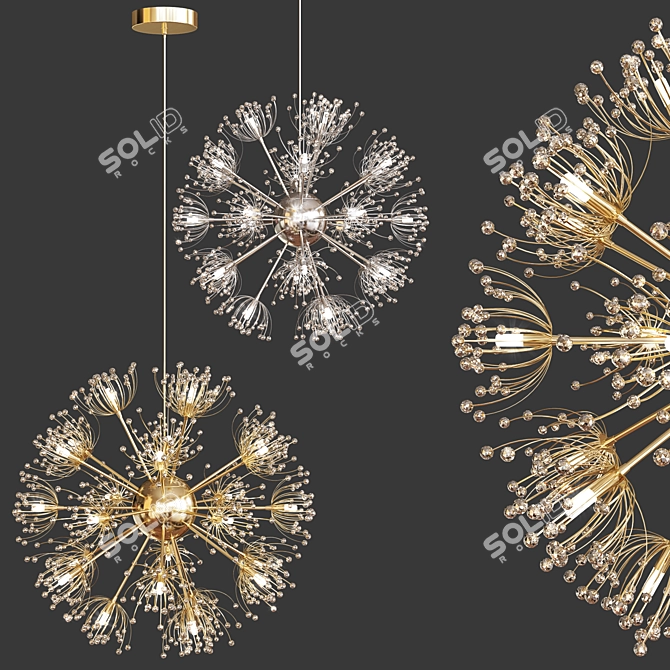 Dazzling Dandelion Crystal Pendant 3D model image 1