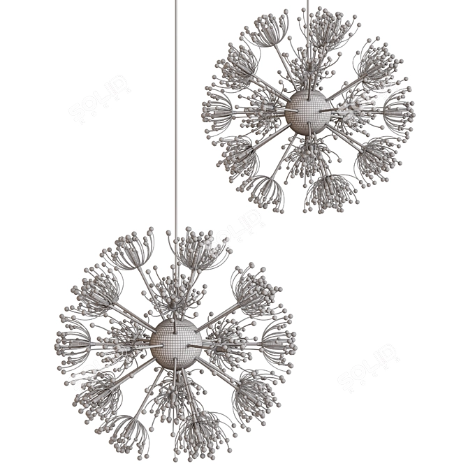 Dazzling Dandelion Crystal Pendant 3D model image 2