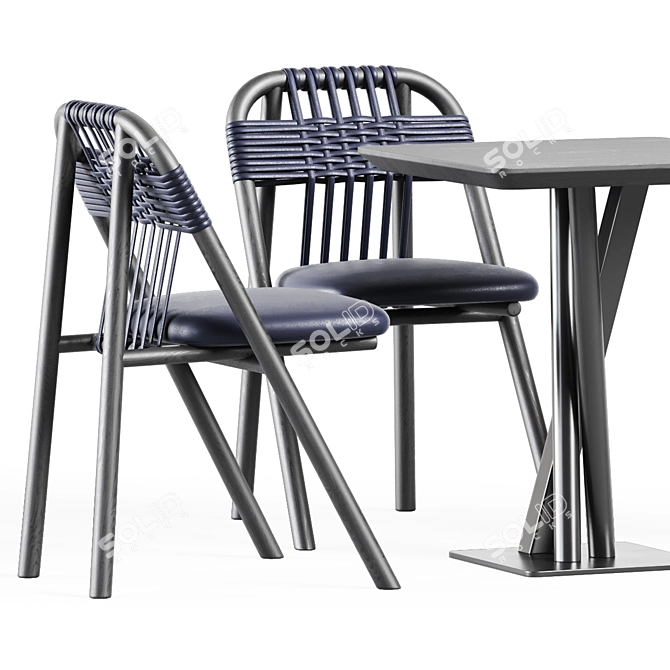 Modern Scandinavian Dining Set 3D model image 4