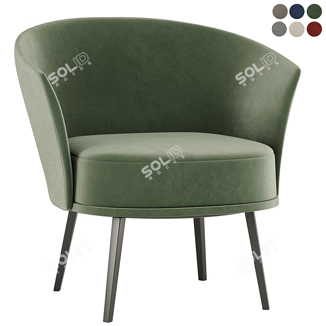 Dorso Lounge - Modern Comfort in 6 Color Options 3D model image 1
