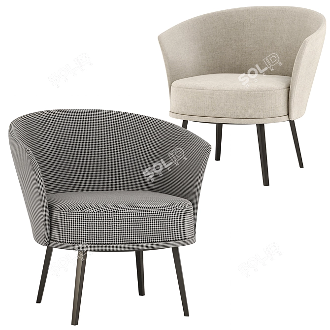 Dorso Lounge - Modern Comfort in 6 Color Options 3D model image 4
