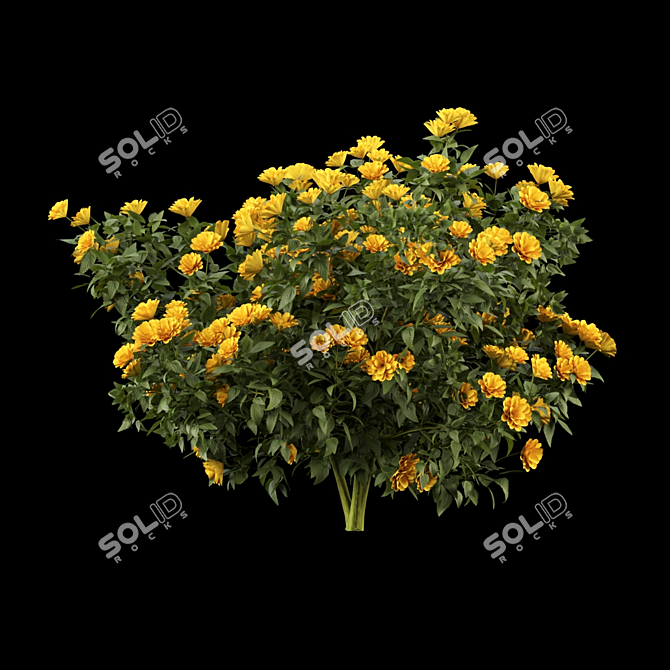 Floral Beauty Collection: Vibrant Flowering Bushes 3D model image 3