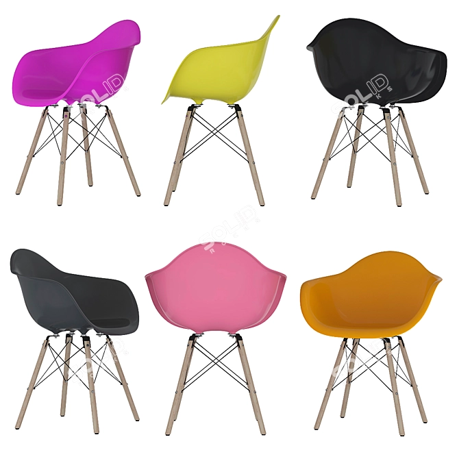 Modern Eames Plastic Armchair - Timeless Design 3D model image 5