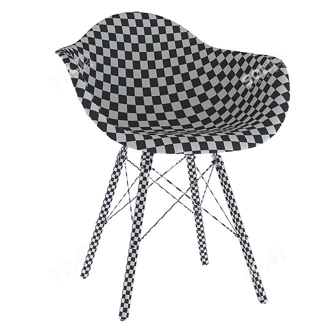 Modern Eames Plastic Armchair - Timeless Design 3D model image 2